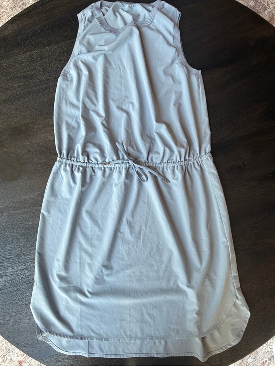 Athleta Dresses & Skirts - Athleta Light Blue Sleeveless Midi Drawstring Dress